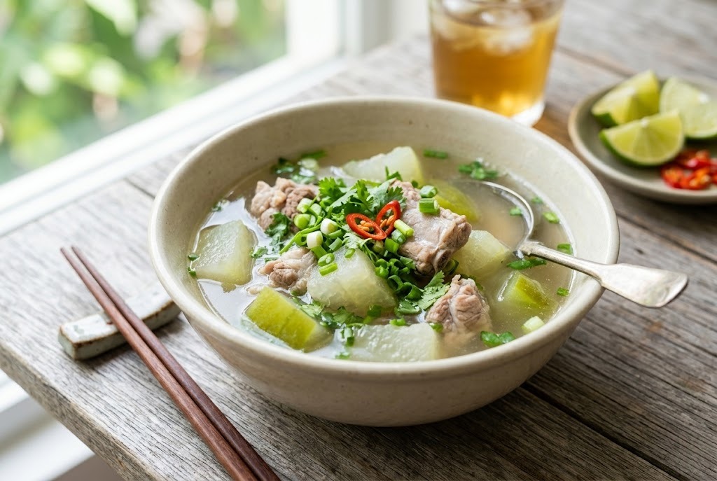 Canh sườn bí đao thanh mát giúp giải nhiệt mang lại nhiều lợi ích tuyệt vời cho sức khỏe 