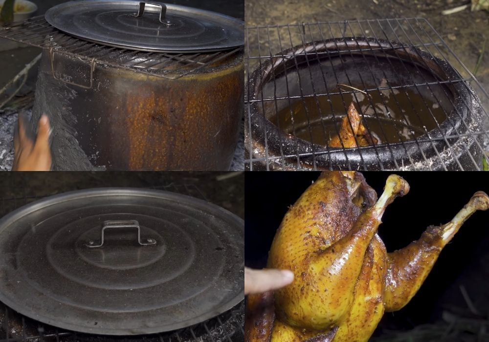 Nướng gà với nhiệt độ thích hợp để có món gà nướng lu thơm ngon đẹp mắt 