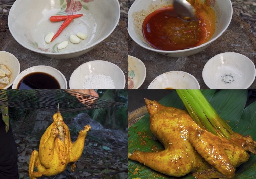 Chuẩn bị sơ chế gà và ướp gà là các bước cần thiết đầu tiên để làm gà nướng lu chuẩn vị  
